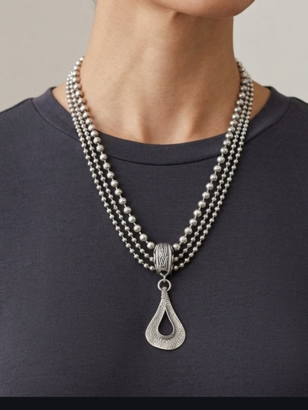 SILPADA 925 Sterling Silver 3-Strand Cascading Teardrop Pendant Necklace
RETIRED